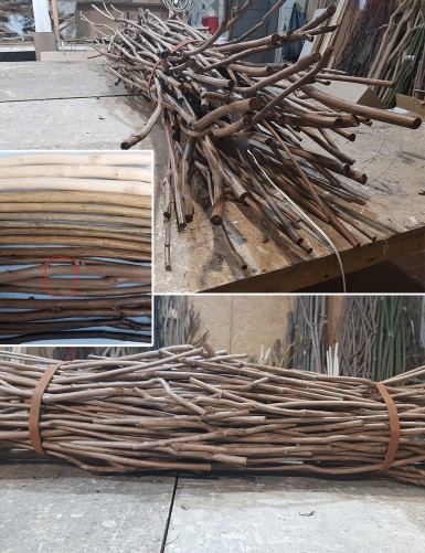 Люстра з дерев'яних гілок з декоративними ременями для інтер'єру