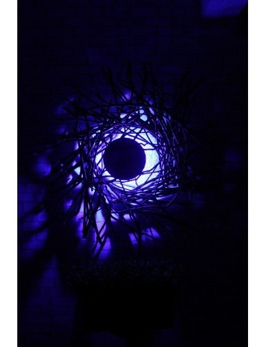 Настенный светильник из деревянных веток с RGB подсветкой