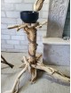 Торшер із натурального дерева з абажуром для бара